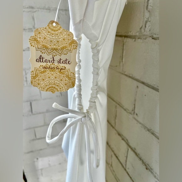 NWT, Altar'd State Dara Fitted Midi Dress with Side Cut Outs in White, Size XS - Picture 6 of 10